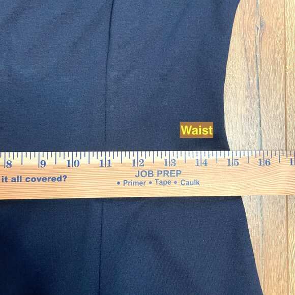 Talbots Dress Womens US 2 Blue V Neck Sheath Bell Sleeve Flounce Ponte Stretch - Picture 6 of 10